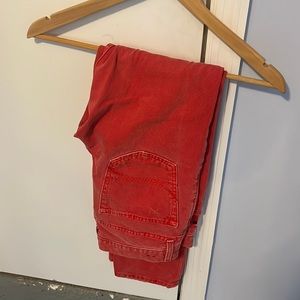 Hot pink denim jeans